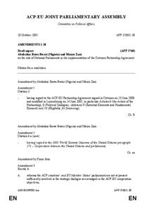 International trade / ACP–EU Joint Parliamentary Assembly / Africa / African /  Caribbean and Pacific Group of States / Cotonou Agreement / European Development Fund / Karin Jöns / Marie-Arlette Carlotti / Mauro Zani / International relations / International development / International economics