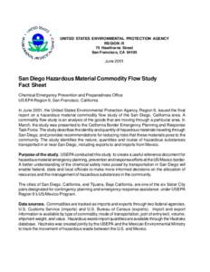 San Diego Hazardous Material Commodity Flow Study Fact Sheet