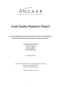 Audit Quality Research Report