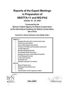 Microsoft Word - SBSTTA-11 WGPA-2 prep meet reportdoc