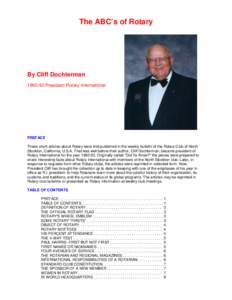 The ABC’s of Rotary  By Cliff Dochterman