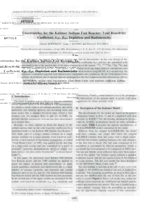 Journal of NUCLEAR SCIENCE and TECHNOLOGY, Vol. 48, No. 8, p. 1193–ARTICLE Uncertainties for the Kalimer Sodium Fast Reactor: Void Reactivity Coeﬃcient, keff , eff , Depletion and Radiotoxicity