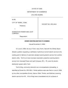 Order Denying Motion to Dismiss