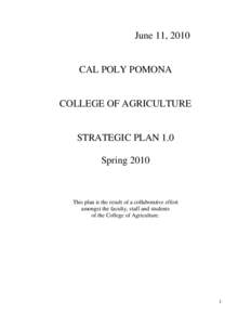 June 11, 2010  CAL POLY POMONA COLLEGE OF AGRICULTURE