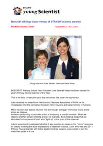 Beecroft siblings clean sweep of STANSW science awards Northern District Times By Staff Writer  Nov. 8, 2012