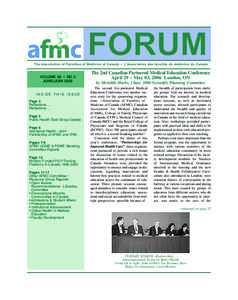 The Association of Faculties of Medicine of Canada • L’Association des facultés de médecins du Canada  VOLUME 39 • NO 2