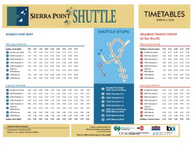 Sierra Point Updated Time Table for March 2018.xlsx