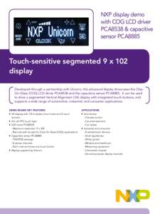 NXP display demo with COG LCD driver PCA8538 & capacitive sensor PCA8885  Touch-sensitive segmented 9 x 102