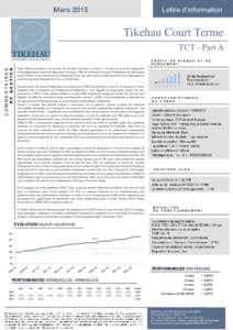 Lettred’information d’information Lettre Tikehau Court Terme TCT - Part A