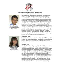 Microsoft Word - Scholarship Recipients 2005 through 2007.doc