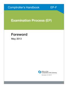 Comptroller’s Handbook  EP-F Examination Process (EP)