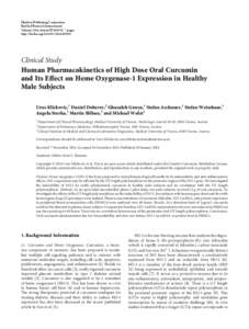 Human Pharmacokinetics of High Dose Oral Curcumin and Its Effect on Heme Oxygenase-1 Expression in Healthy Male Subjects