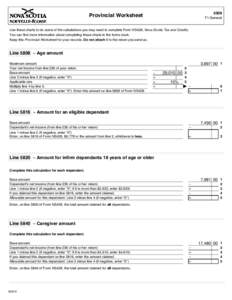 2009  Provincial Worksheet T1 General