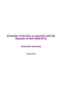 Evaluation UE-Haiti (Executive summary)