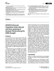 Atmospheric sciences / Physical geography / Meteorology / Biogeography / Remote sensing / Enhanced vegetation index / Amazon rainforest / Advanced very-high-resolution radiometer / Moderate-resolution imaging spectroradiometer / Normalized Difference Vegetation Index / Drought / Evi