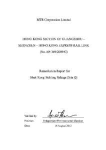 REPORT  Maeda-China State Joint Venture Remediation Report for Site Q XRL823A August 2012