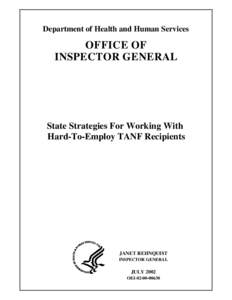 State Strategies for Working With Hard-to-Employ TANF Recipients  (OEI[removed]; 07/02)