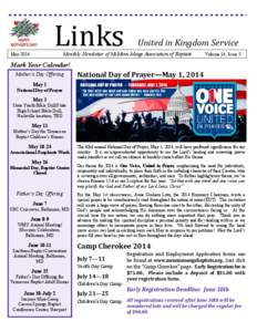 Links		 May 2014 United	in	Kingdom	Service  Monthly Newsletter of McMinn-Meigs Association of Baptists