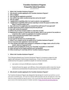 Transition Assistance Program Frequently Asked Questions Last updated[removed].