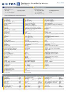 March[removed]Seatback on-demand entertainment Movie listings Standard movie selection