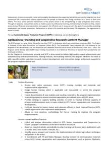 Microsoft Word - Research and Content Manager for Agribusiness Financing and Cooperative