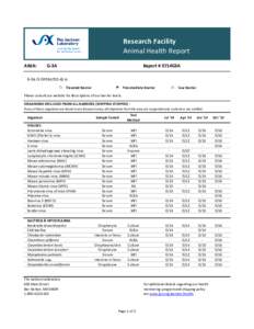 Research Facility Animal Health Report AREA: G‐3A