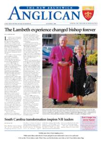 OCTOBER[removed]THE NEW BRUNSWICK ANGLICAN A SECTION OF THE ANGLICAN JOURNAL