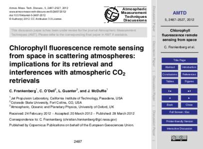 Atmospheric Measurement Techniques Discussions  Correspondence to: C. Frankenberg ()