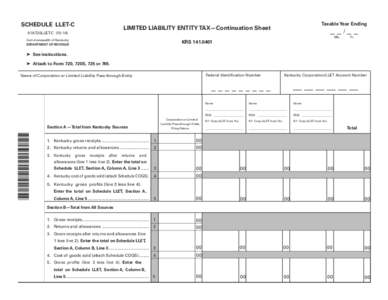 SCHEDULE LLET-C  Taxable Year Ending LIMITED LIABILITY ENTITY TAX—Continuation Sheet