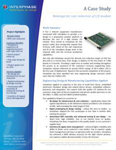 A Case Study  Performance by Design Redesign for cost reduction of I/O module