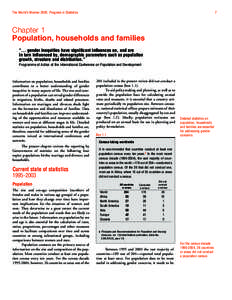 The World’s Women 2005: Progress in Statistics  7 Chapter 1 Population, households and families