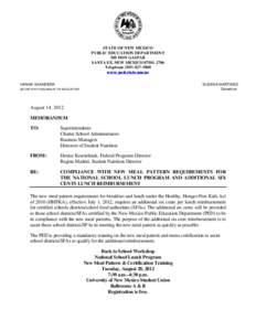 STATE OF NEW MEXICO PUBLIC EDUCATION DEPARTMENT 300 DON GASPAR SANTA FE, NEW MEXICO[removed]Telephone[removed]www.ped.state.nm.us