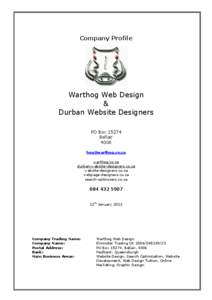 Company Profile  Warthog Web Design & Durban Website Designers PO Box 15274