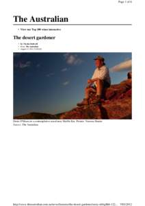 Page 1 of 6  The Australian • View our Top 100 wines interactive  The desert gardener