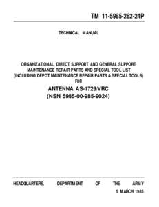 TM24P TECHNICAL MANUAL ORGANIZATIONAL, DIRECT SUPPORT AND GENERAL SUPPORT MAINTENANCE REPAIR PARTS AND SPECIAL TOOL LIST (INCLUDING DEPOT MAINTENANCE REPAIR PARTS & SPECIAL TOOLS)
