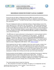 BUSINESS, CONSUMER SERVICES, AND HOUSING AGENCY • GOVERNOR EDMUND G. BROWN JR.  BOARD OF REGISTERED NURSING PO Box[removed], Sacramento, CA[removed]P[removed]F[removed] | www.rn.ca.gov Louise R. Bailey, M