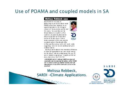 Microsoft PowerPoint - Melissa_Rebbeck_Use_of_POAMA_and_coupled_models_in_SA.pptx