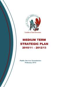 MEDIUM TERM STRATEGIC PLAN – Public Service Commission February 2010
