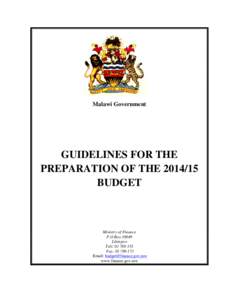 Malawi Government  GUIDELINES FOR THE PREPARATION OF THE[removed]BUDGET