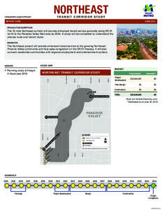 NORTHEAST TR ANSIT CORRIDOR STUDY valleymetro.org/northeast REPORT CARD