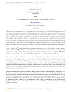 USE OF SOCIAL MEDIA IN POST-ADOPTION SEARCH..., 41 Cap. U. L. RevCap. U. L. Rev. 177 Capital University Law Review Spring, 2013 Article