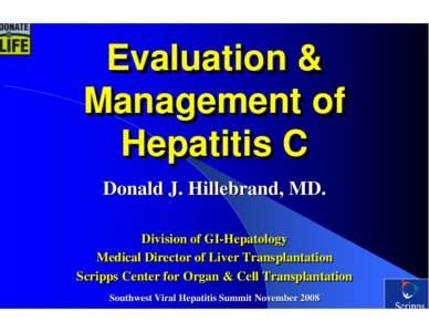 Disease-related outcomes in liver transplantation.