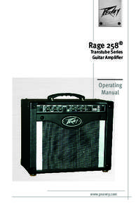 Rage 258®  Transtube Series Guitar Amplifier  Operating