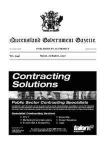 Queensland Government Gazette PP[removed]Vol[removed]PUBLISHED BY AUTHORITY