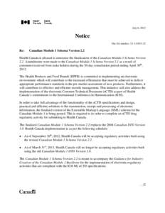 Notice - Canadian Module 1 Schema Version 2.2