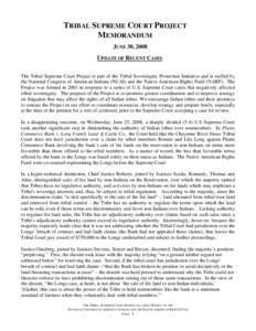 Microsoft Word - Tribal Supreme Court Project - Case Updates[removed]doc