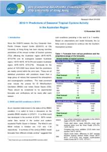 2004 Predictions of Seasonal Tropical Cyclone Activity over the Western North Pacific and the South China Sea, and the Number