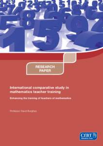 RESEARCH PAPER International comparative study in mathematics teacher training Enhancing the training of teachers of mathematics
