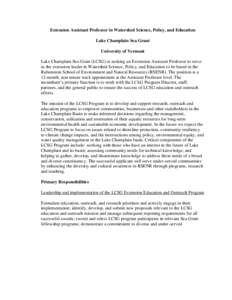 Agriculture in the United States / Rural community development / Association of Public and Land-Grant Universities / Canada–United States border / Lake Champlain / Cooperative extension service / University of Vermont / Lake Champlain Basin Program / ECHO Lake Aquarium and Science Center / Vermont / Geography of New York / Geography of the United States