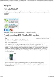 Produktvorstellung: JBL CristalProfi i80 greenline - Filterung & Heizung... http://www.aquascaping-forum.de/board26-technik-beleuchtung/board1[removed]von 5 Navigation Noch kein Mitglied?